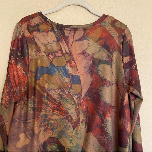 Soft Surroundings Julia Top Butterfly Multi Print Tunic Size Petite Large - Picture 10 of 14